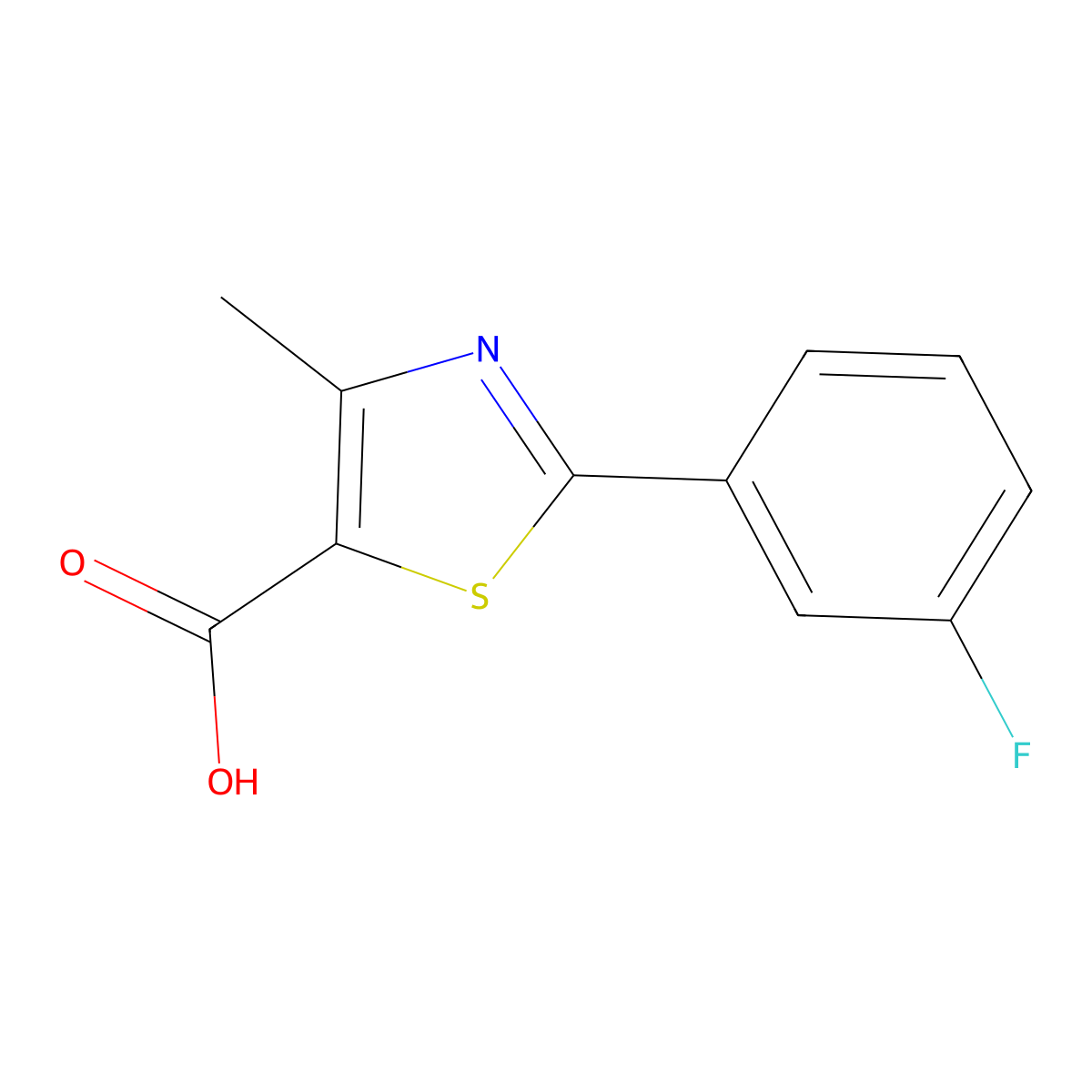 2-(3-Fluorophenyl)-4-methyl-1,3-thiazole-5-carboxylic acid molecular structure, CAS 1027513-59-2