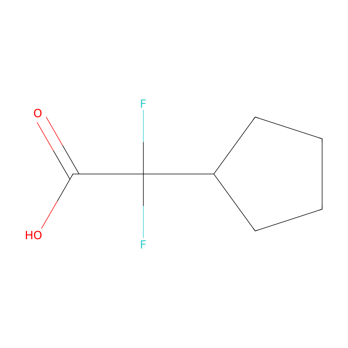 2-Cyclopentyl-2,2-difluoroacetic acid molecular structure, CAS 1027513-89-8