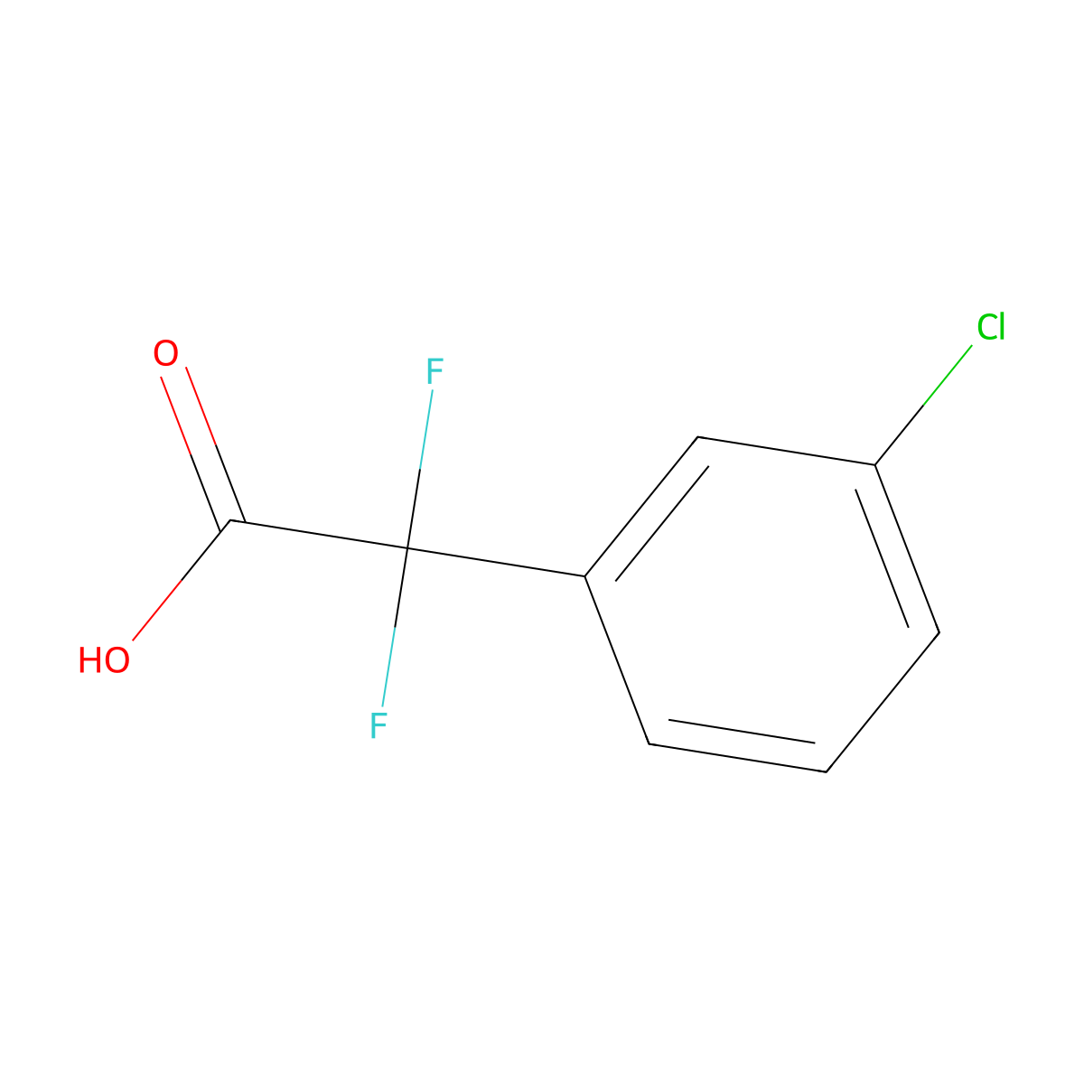 2-(3-Chlorophenyl)-2,2-difluoroacetic acid molecular structure, CAS 1027513-91-2