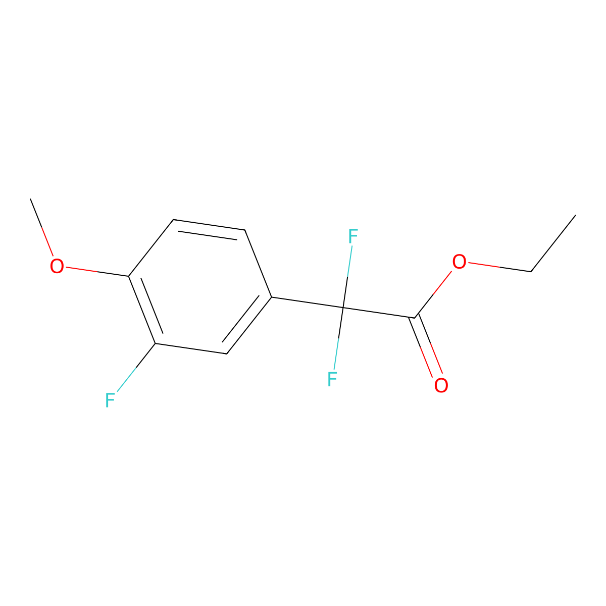 Ethyl 2,2-difluoro-2-(3-fluoro-4-methoxyphenyl)acetate molecular structure, CAS 1027513-96-7
