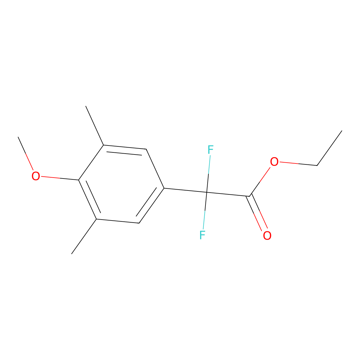 Ethyl Difluoro-(4-methoxy-3,5-dimethylphenyl)-acetate molecular structure, CAS 1027514-03-9
