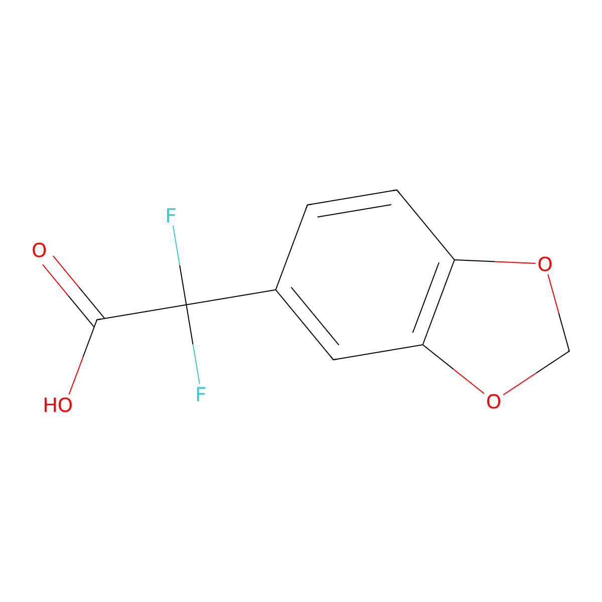 2-(1,3-Dioxaindan-5-yl)-2,2-difluoroacetic acid molecular structure, CAS 1027514-08-4