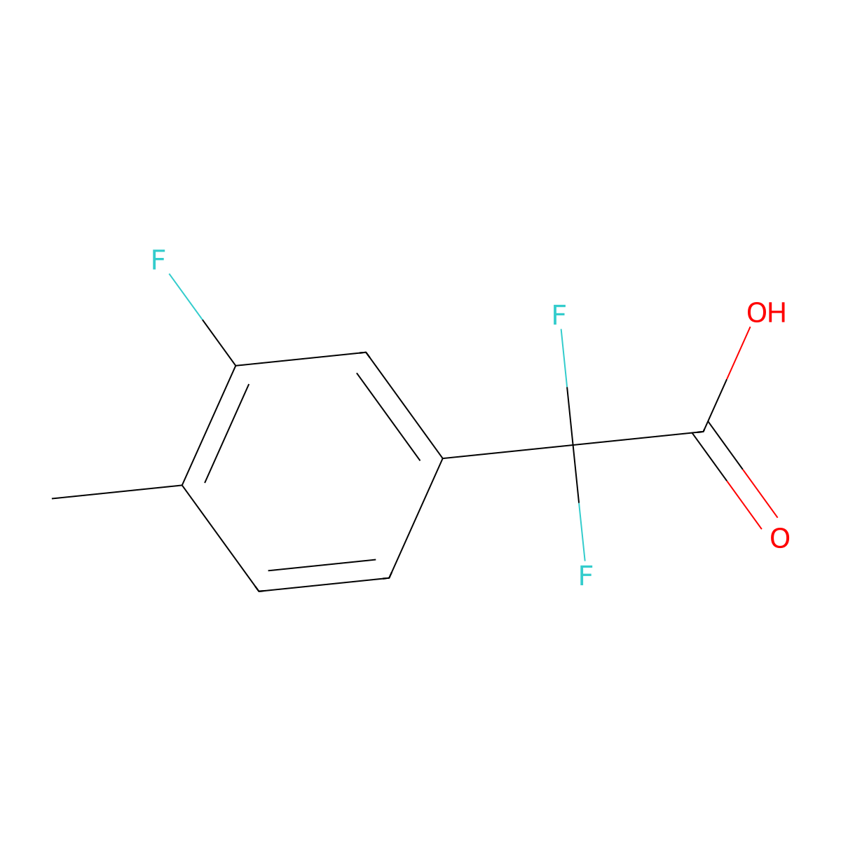 2,2-Difluoro-2-(3-fluoro-4-methylphenyl)acetic acid molecular structure, CAS 1027514-20-0