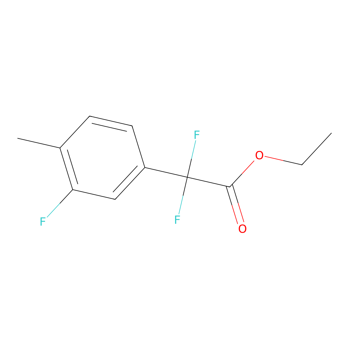 Ethyl Difluoro-(3-fluoro-4-methylphenyl)acetate molecular structure, CAS 1027514-23-3