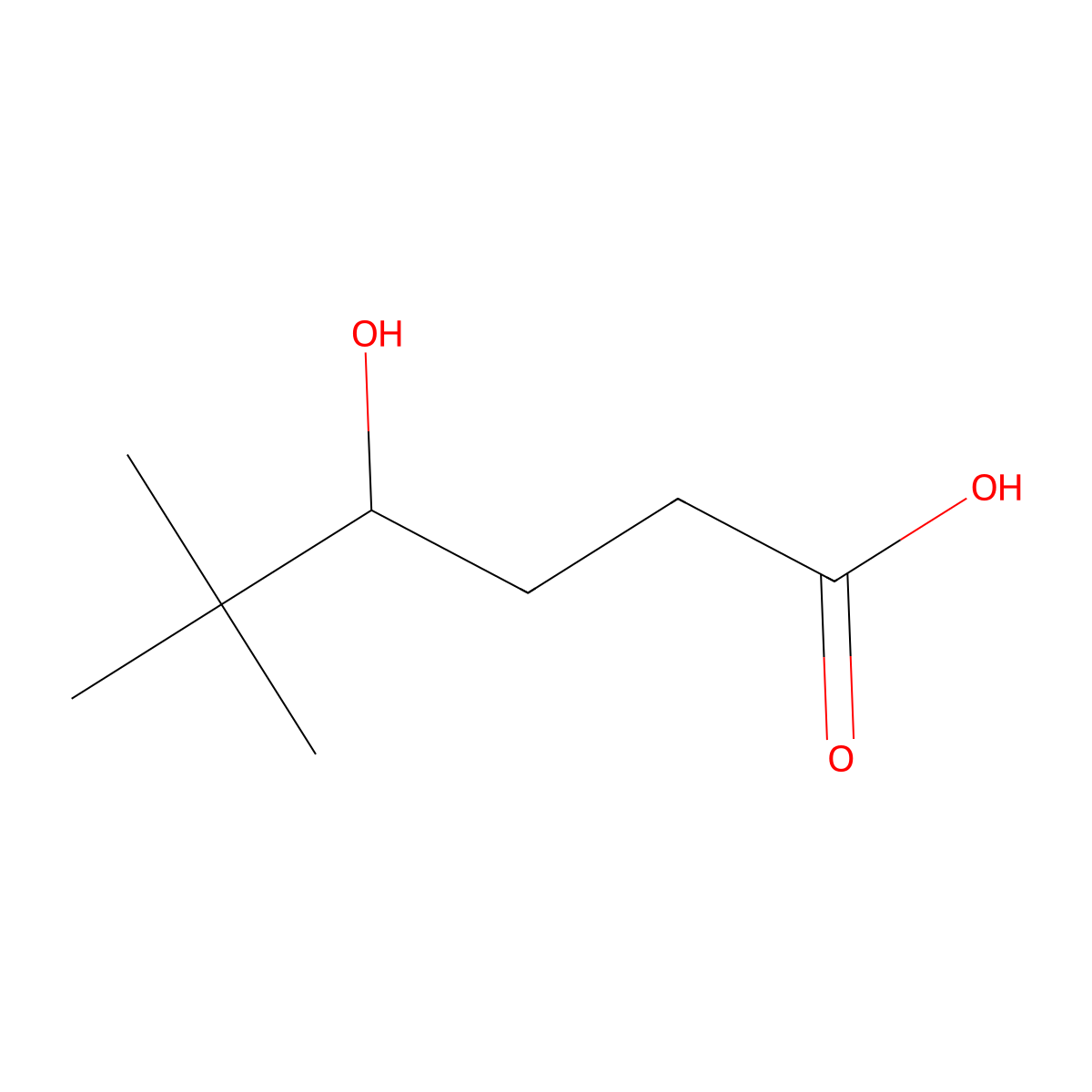 4-Hydroxy-5,5-dimethylhexanoic acid molecular structure, CAS 1027519-72-7