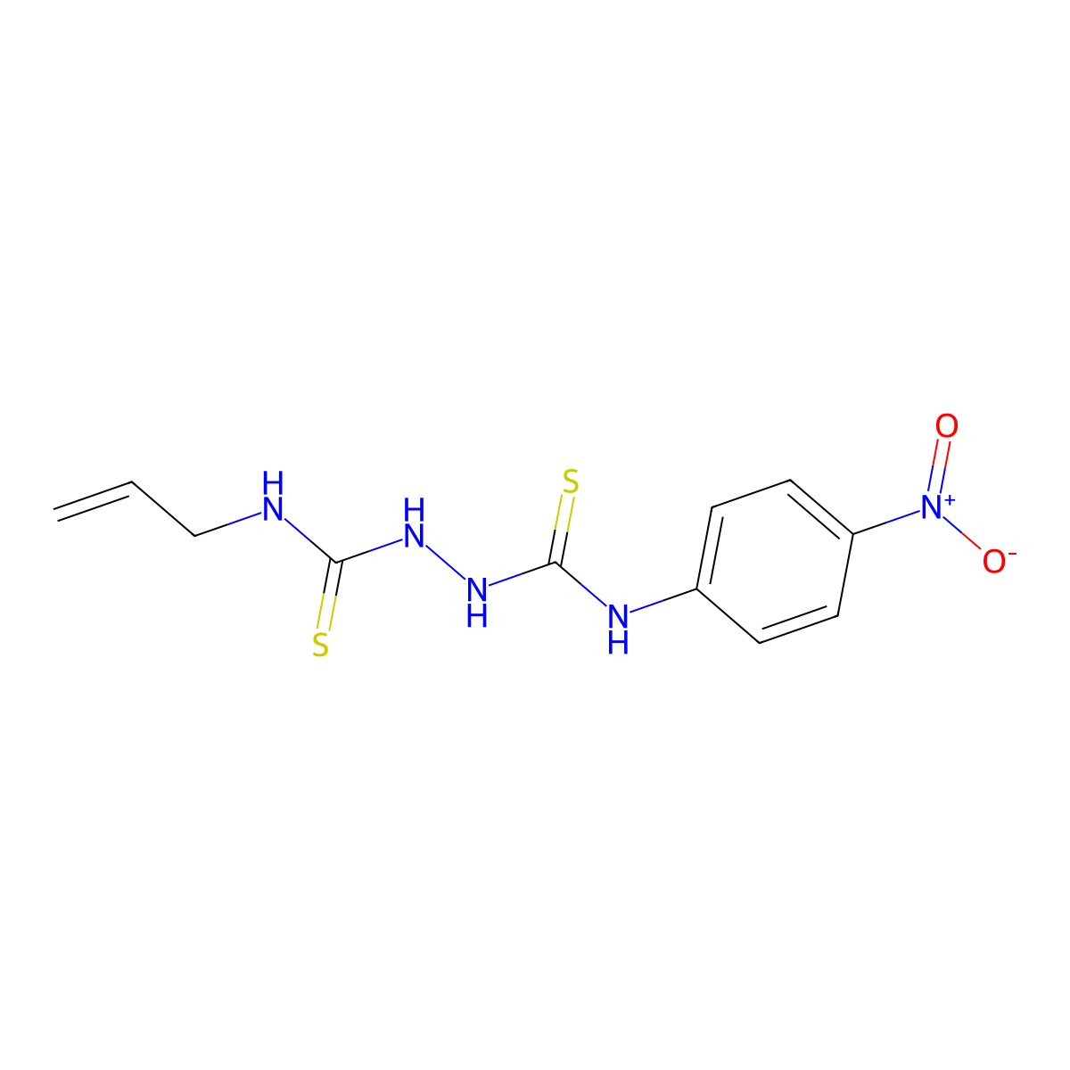 ((4-Nitrophenyl)amino)(2-((prop-2-enylamino)thioxomethyl)hydrazino)methane-1-thione molecular structure, CAS 1027543-68-5