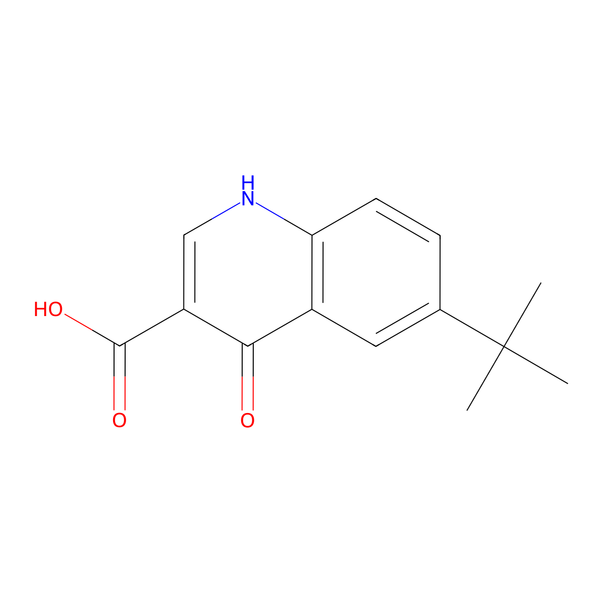 6-tert-Butyl-4-oxo-1,4-dihydro-quinoline-3-carboxylic acid molecular structure, CAS 1027546-34-4