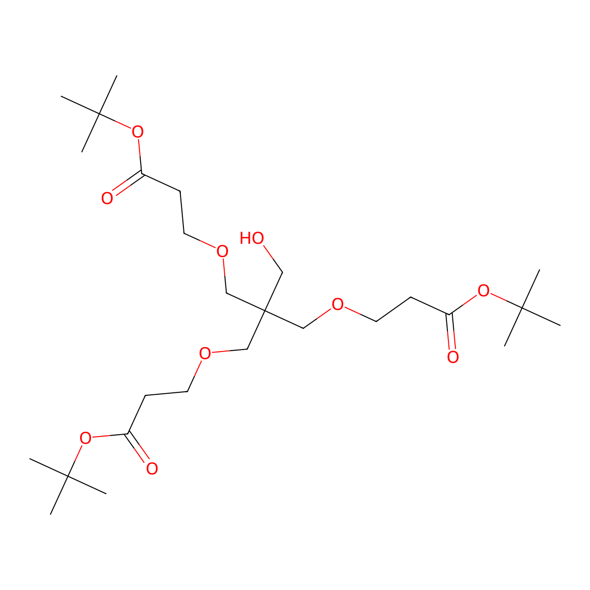 Tri(t-butoxycarbonylethoxymethyl) ethanol molecular structure, CAS 1027581-61-8