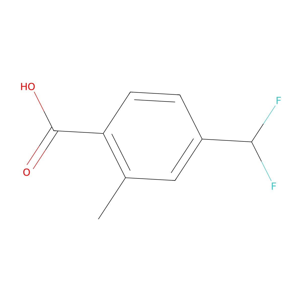 4-(Difluoromethyl)-2-methylbenzoic acid molecular structure, CAS 1027595-85-2