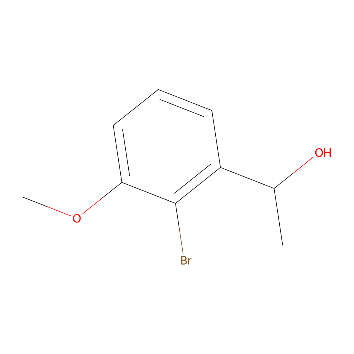 1-(2-Bromo-3-methoxyphenyl)ethan-1-ol molecular structure, CAS 1027599-56-9