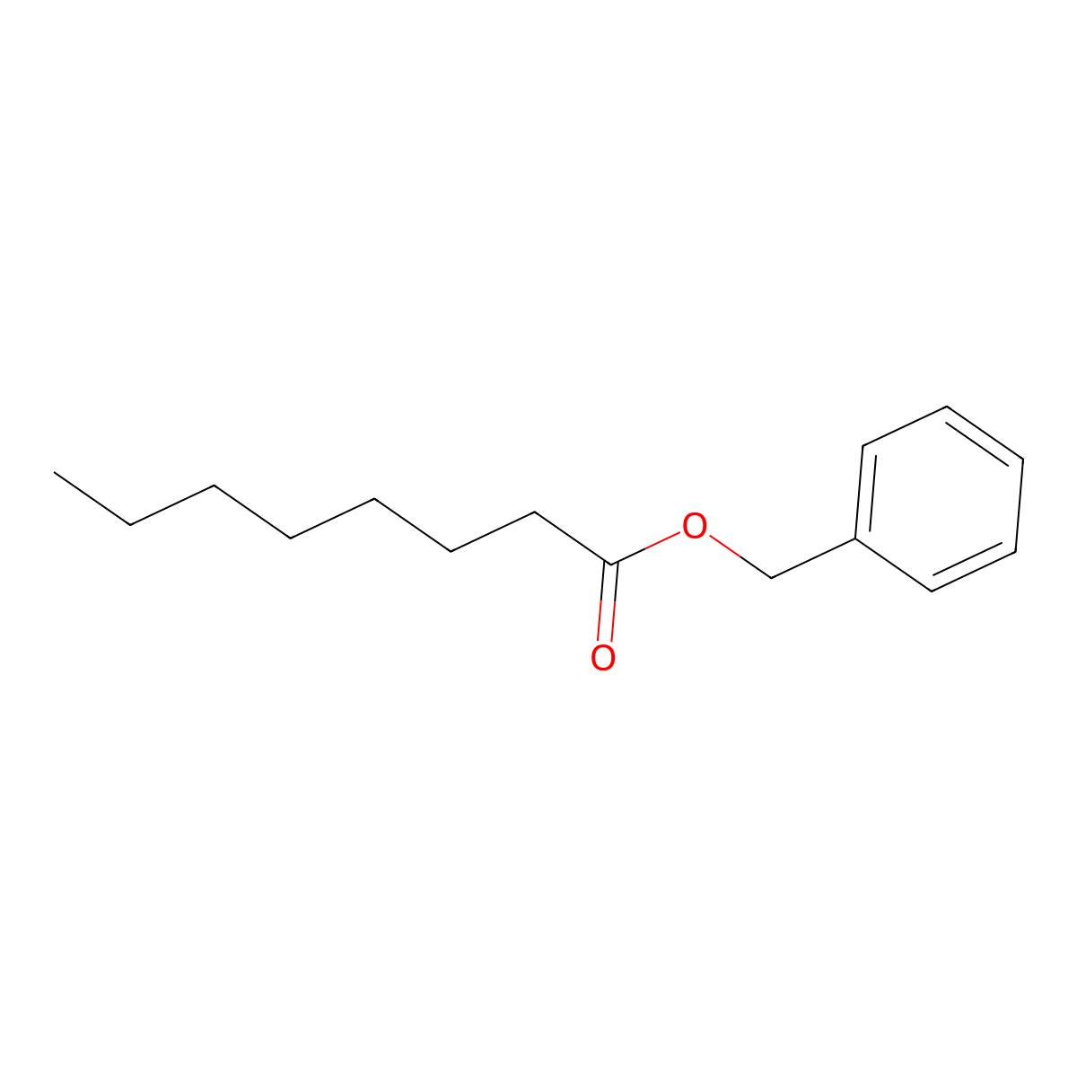 Benzyl octanoate molecular structure, CAS 10276-85-4