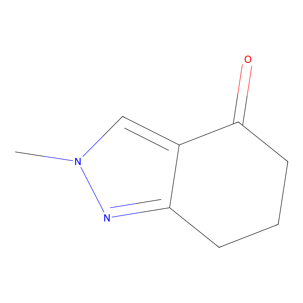 2-Methyl-2,5,6,7-tetrahydro-4H-indazol-4-one molecular structure, CAS 1027617-67-9