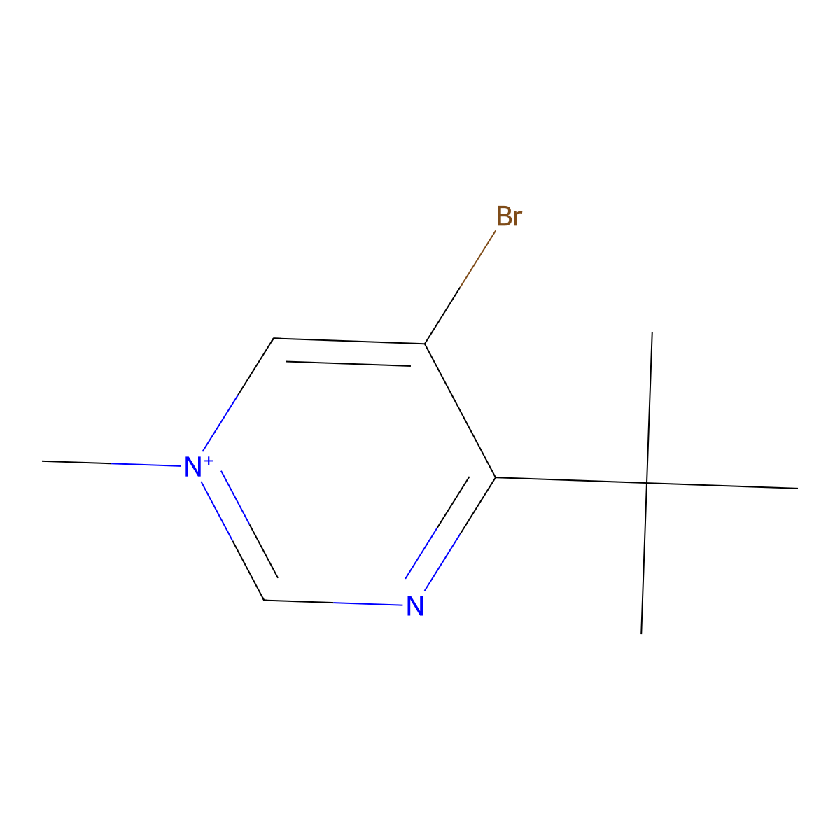 5-Bromo-4-tert-butyl-1-methylpyrimidin-1-ium molecular structure, CAS 1027621-24-4