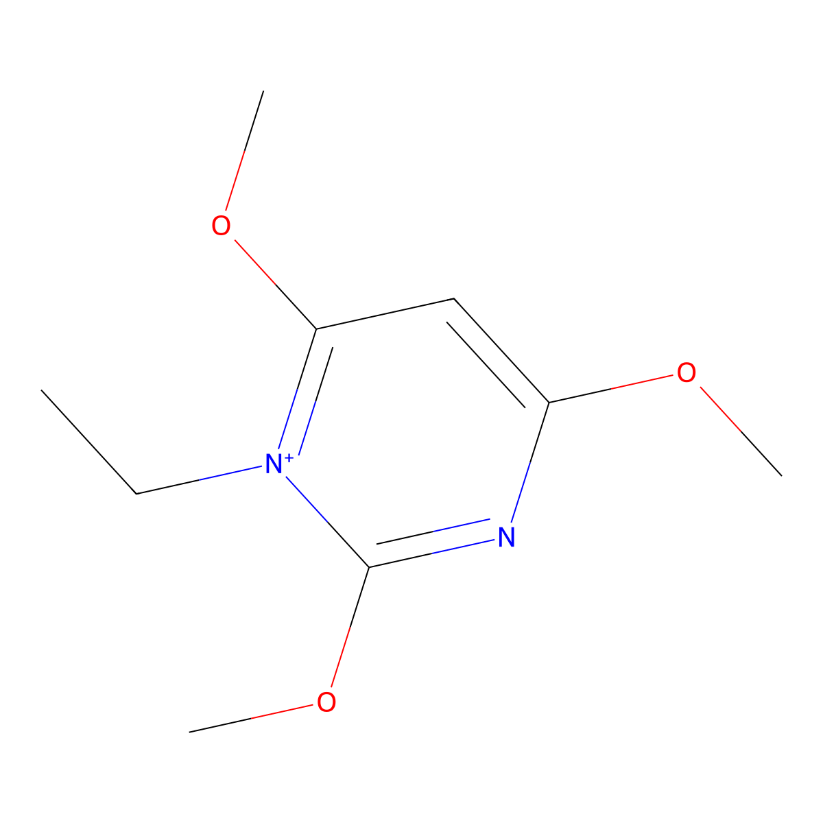 1-Ethyl-2,4,6-trimethoxypyrimidin-1-ium molecular structure, CAS 1027630-31-4