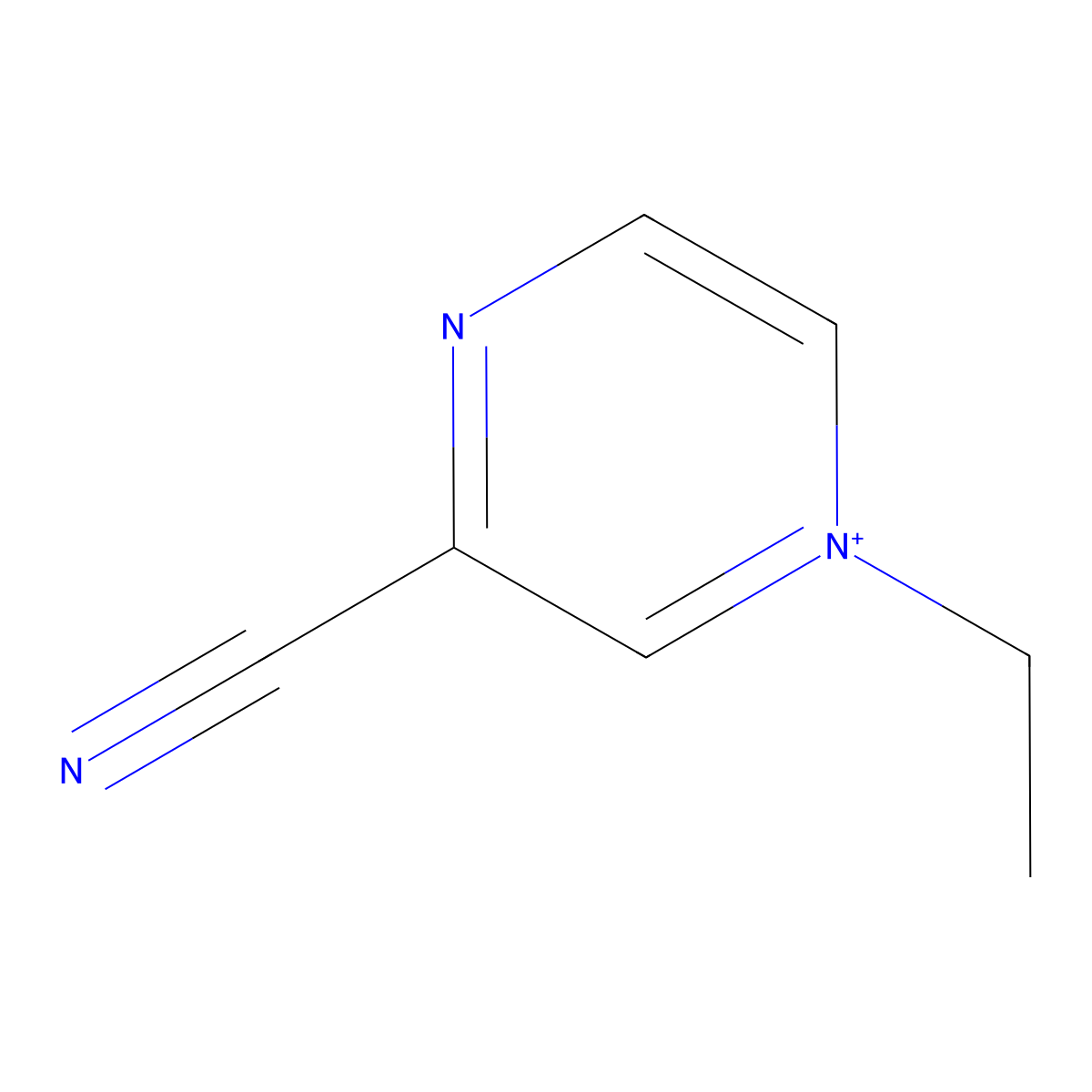3-Cyano-1-ethylpyrazin-1-ium molecular structure, CAS 1027630-37-0
