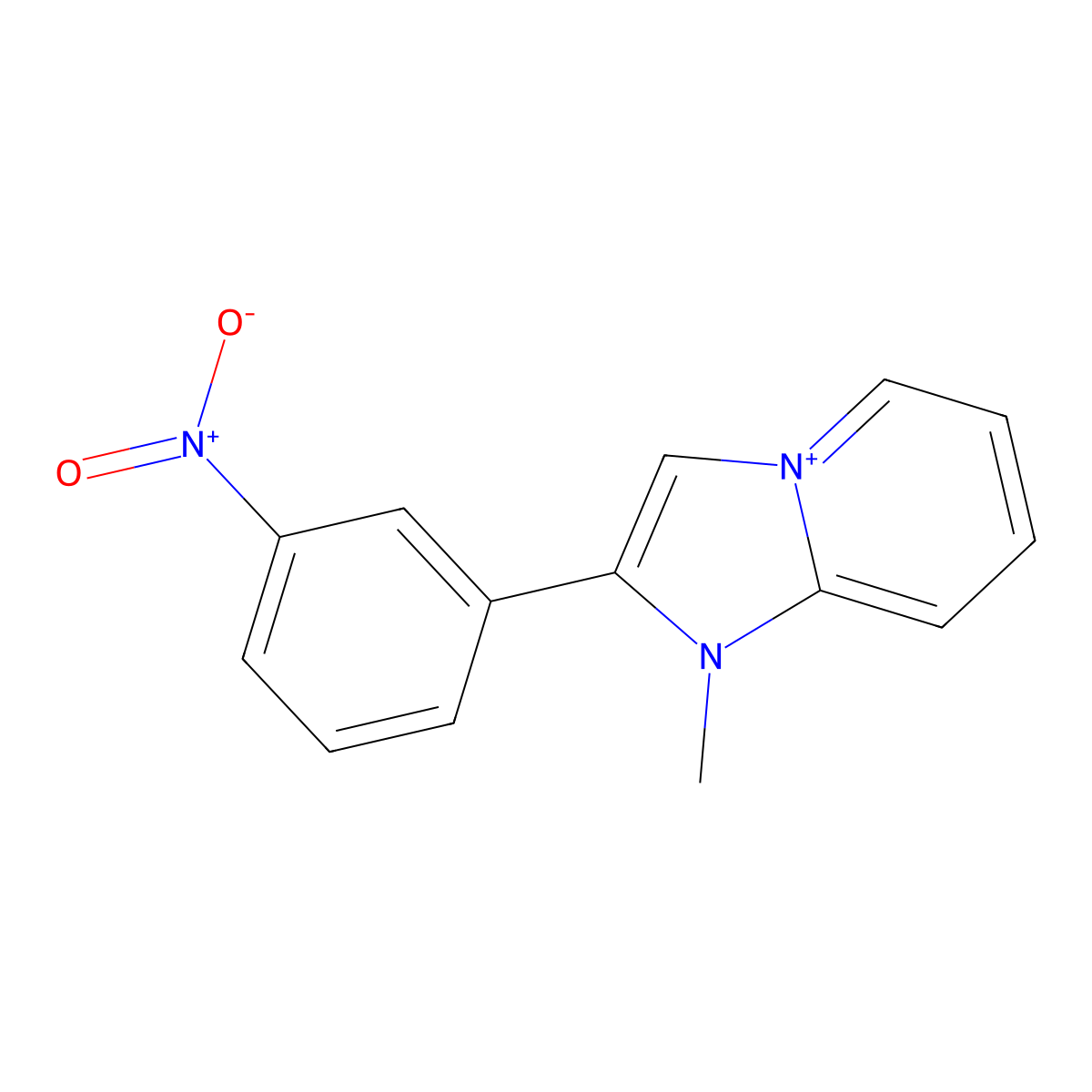 1-methyl-2-(3-nitrophenyl)-1H-imidazo[1,2-a]pyridin-4-ium molecular structure, CAS 1027638-35-2