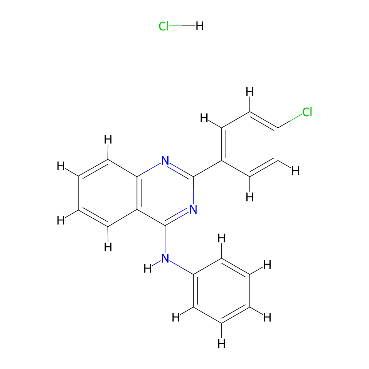 2-(4-chlorophenyl)-N-phenylquinazolin-4-amine hydrochloride molecular structure, CAS 1027640-66-9