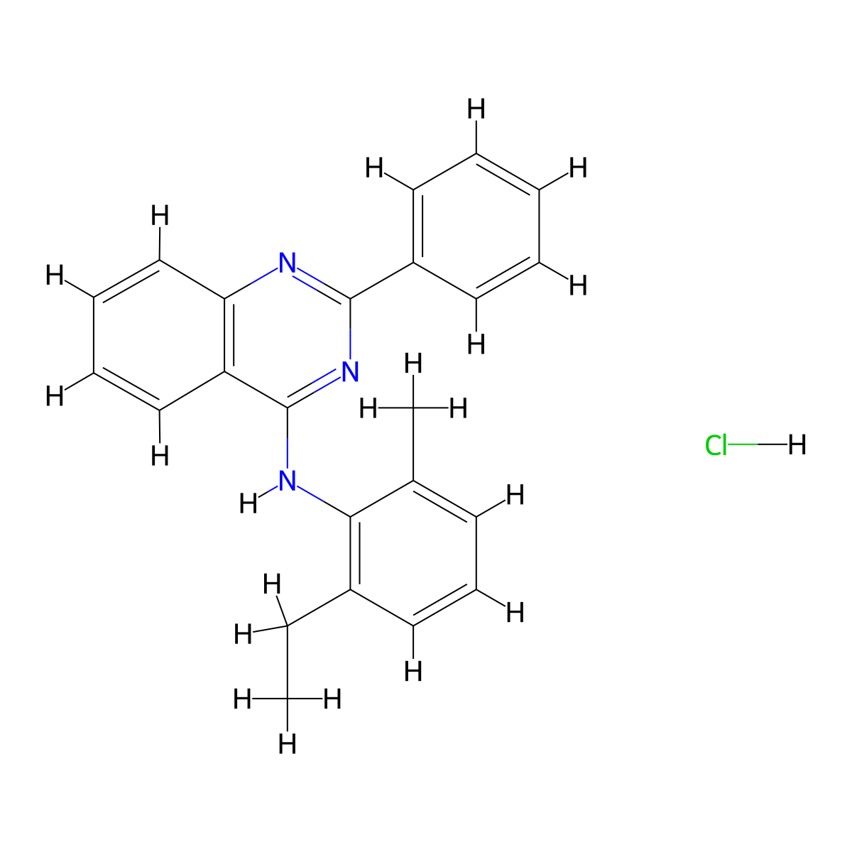 N-(2-ethyl-6-methylphenyl)-2-phenylquinazolin-4-amine hydrochloride molecular structure, CAS 1027640-93-2