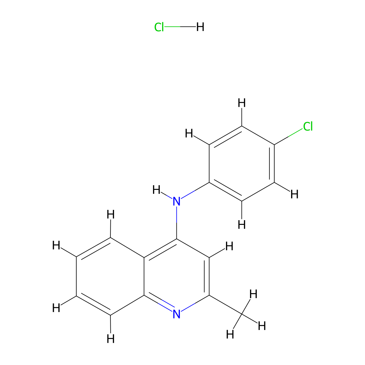 N-(4-chlorophenyl)-2-methylquinolin-4-amine hydrochloride molecular structure, CAS 1027641-08-2