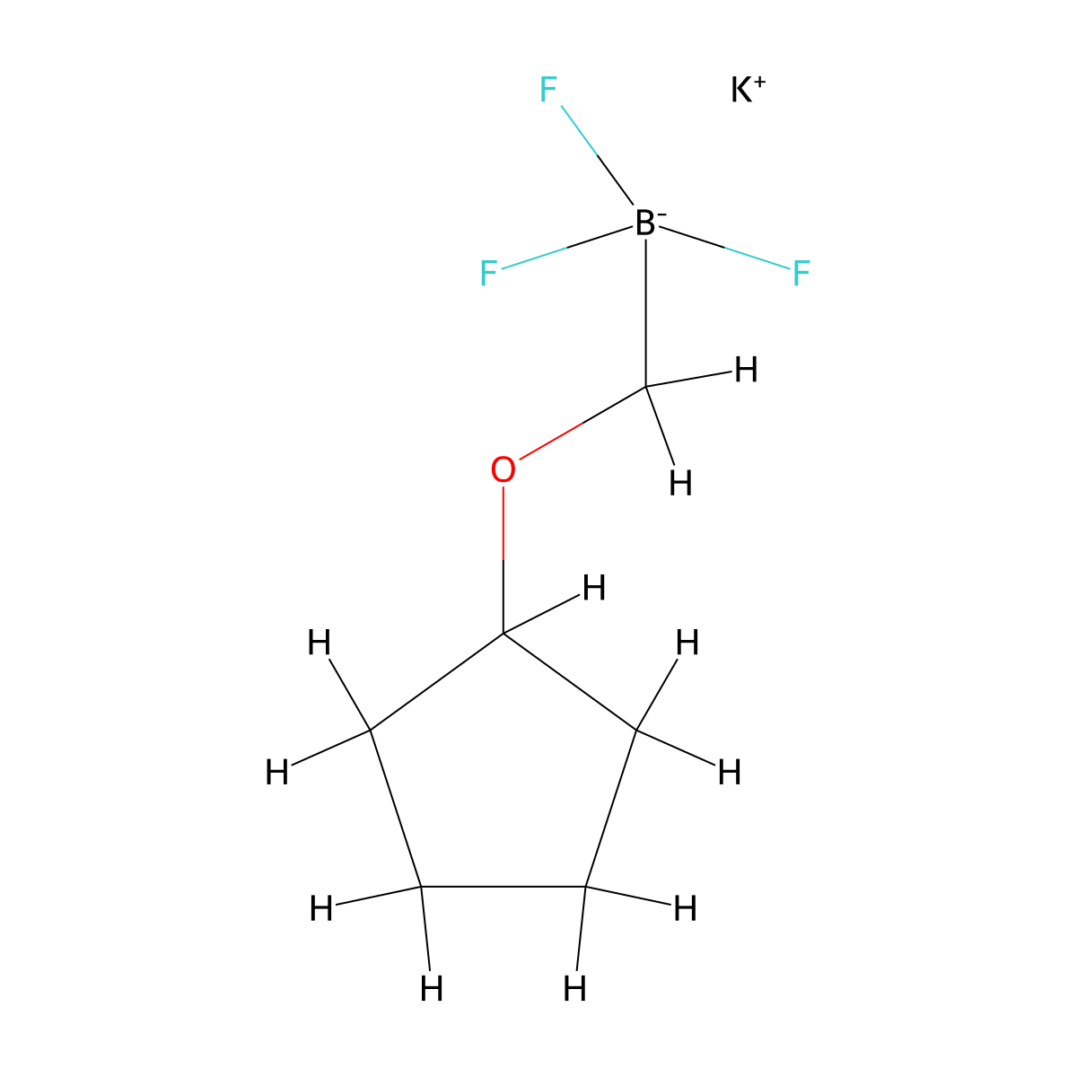Potassium cyclopentoxymethyltrifluoroborate molecular structure, CAS 1027642-31-4