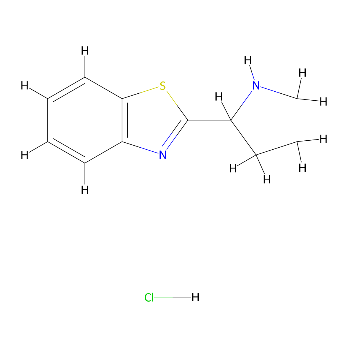 2-(Pyrrolidin-2-yl)benzo[d]thiazole hydrochloride molecular structure, CAS 1027643-30-6