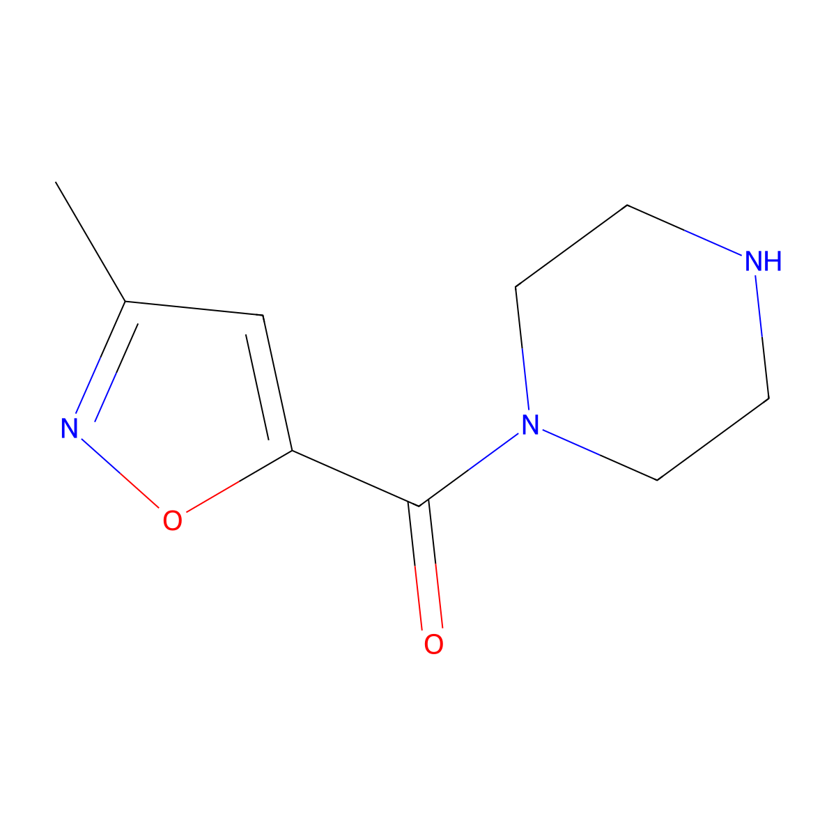 1-(3-Methyl-1,2-oxazole-5-carbonyl)piperazine molecular structure, CAS 1027660-58-7