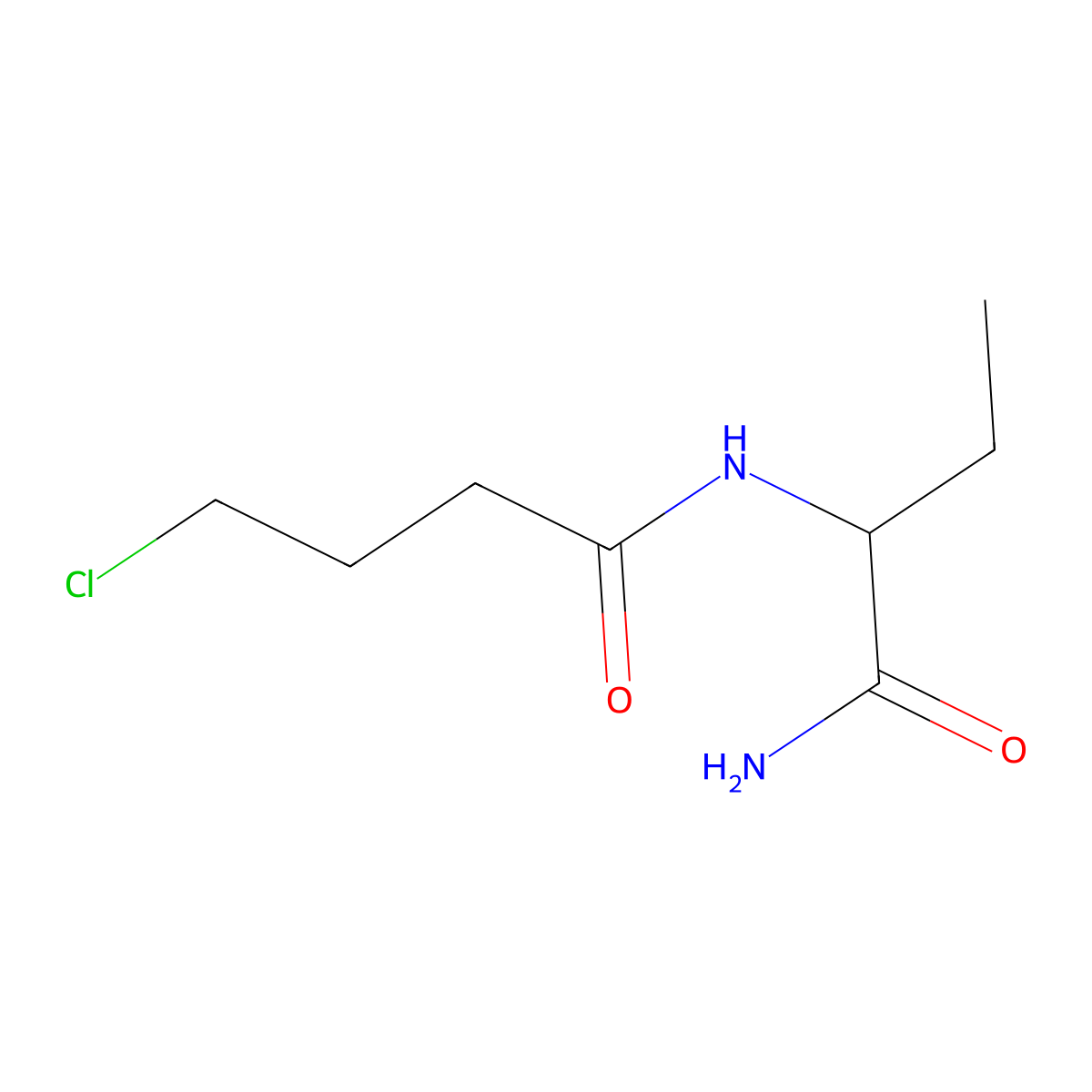 N-(1-Amino-1-oxobutan-2-yl)-4-chlorobutanamide, (S)- molecular structure, CAS 102767-31-7