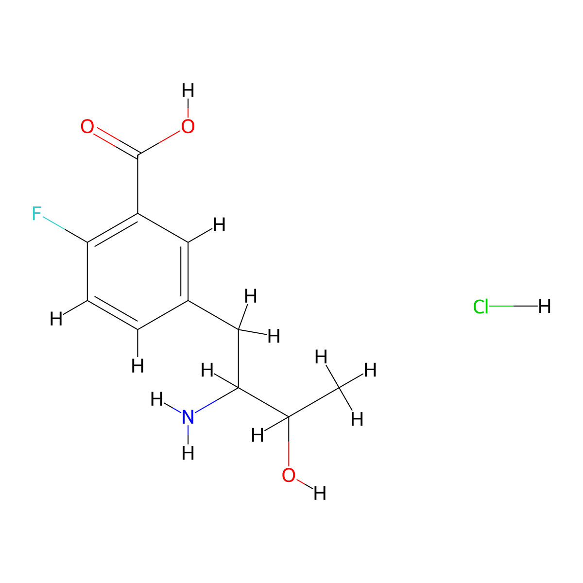 5-(2-Amino-3-hydroxybutyl)-2-fluorobenzoic acid hydrochloride molecular structure, CAS 1027706-58-6