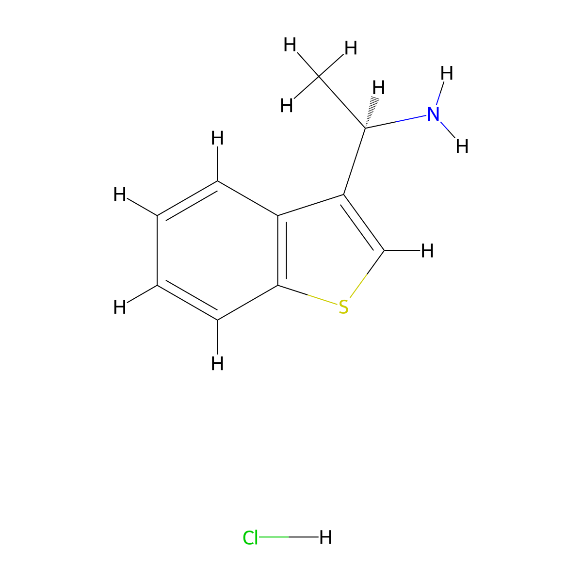 (R)-1-(benzo[b]thiophen-3-yl)ethanamine hydrochloride molecular structure, CAS 1027709-85-8