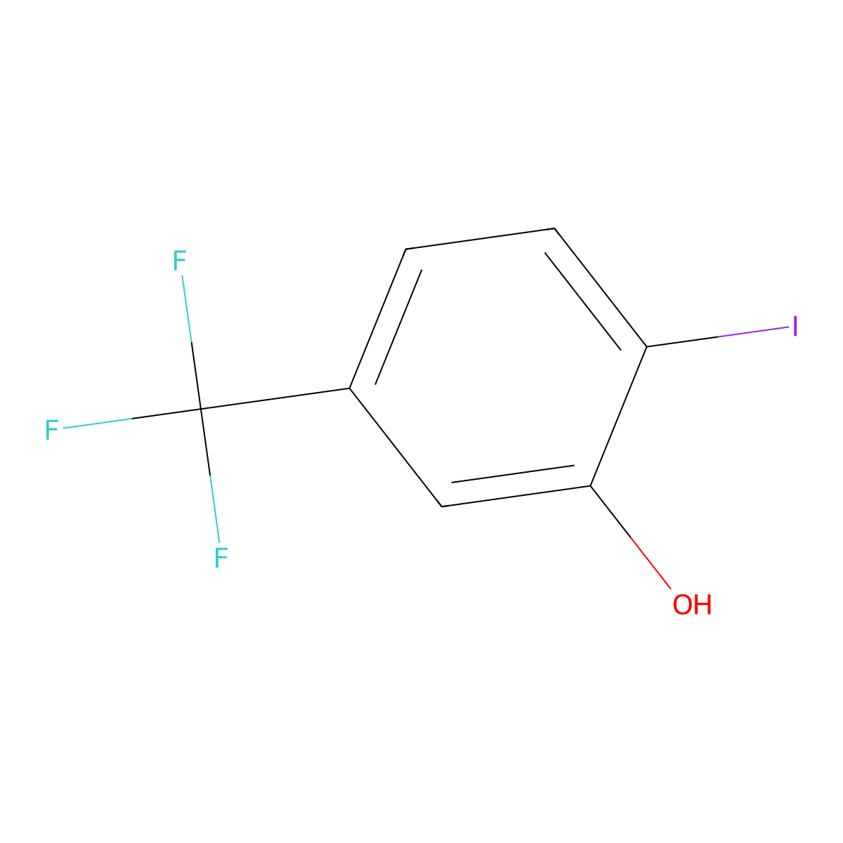 2-Iodo-5-(trifluoromethyl)phenol molecular structure, CAS 102771-00-6
