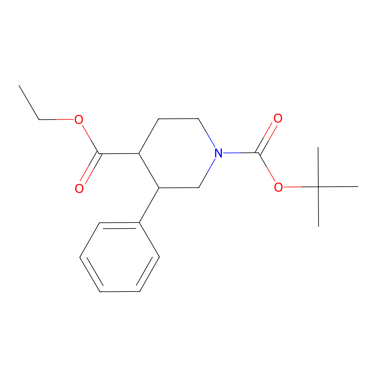 Ethyl cis-N-Boc-3-phenylpiperidine-4-carboxylate molecular structure, CAS 1027710-05-9