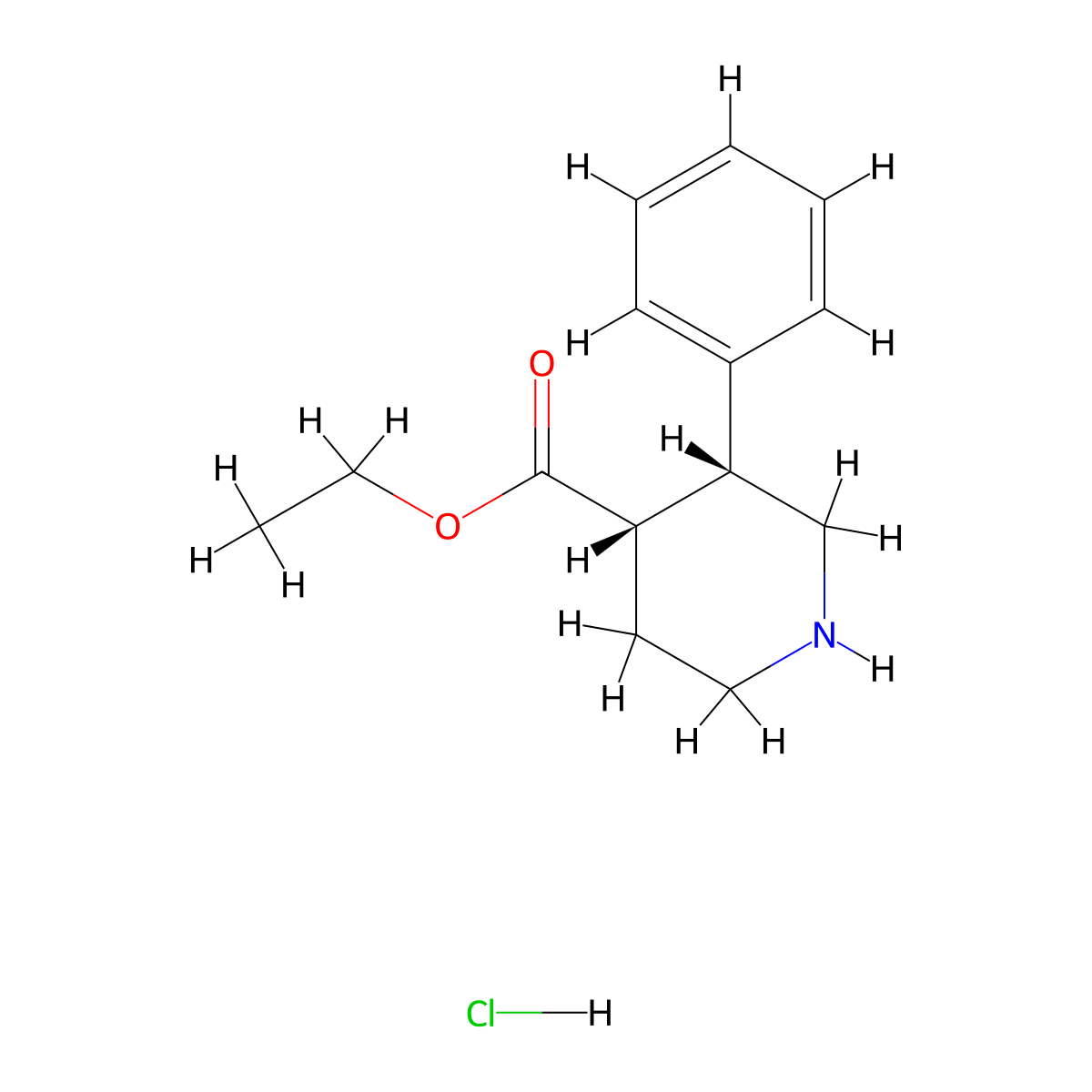 cis-Ethyl 3-phenylpiperidine-4-carboxylate hydrochloride molecular structure, CAS 1027710-16-2