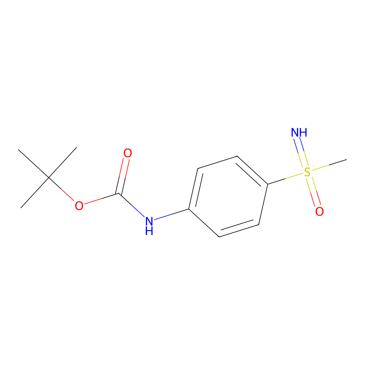 tert-butyl N-{4-[imino(methyl)oxo-lambda6-sulfanyl]phenyl}carbamate molecular structure, CAS 1027730-26-2