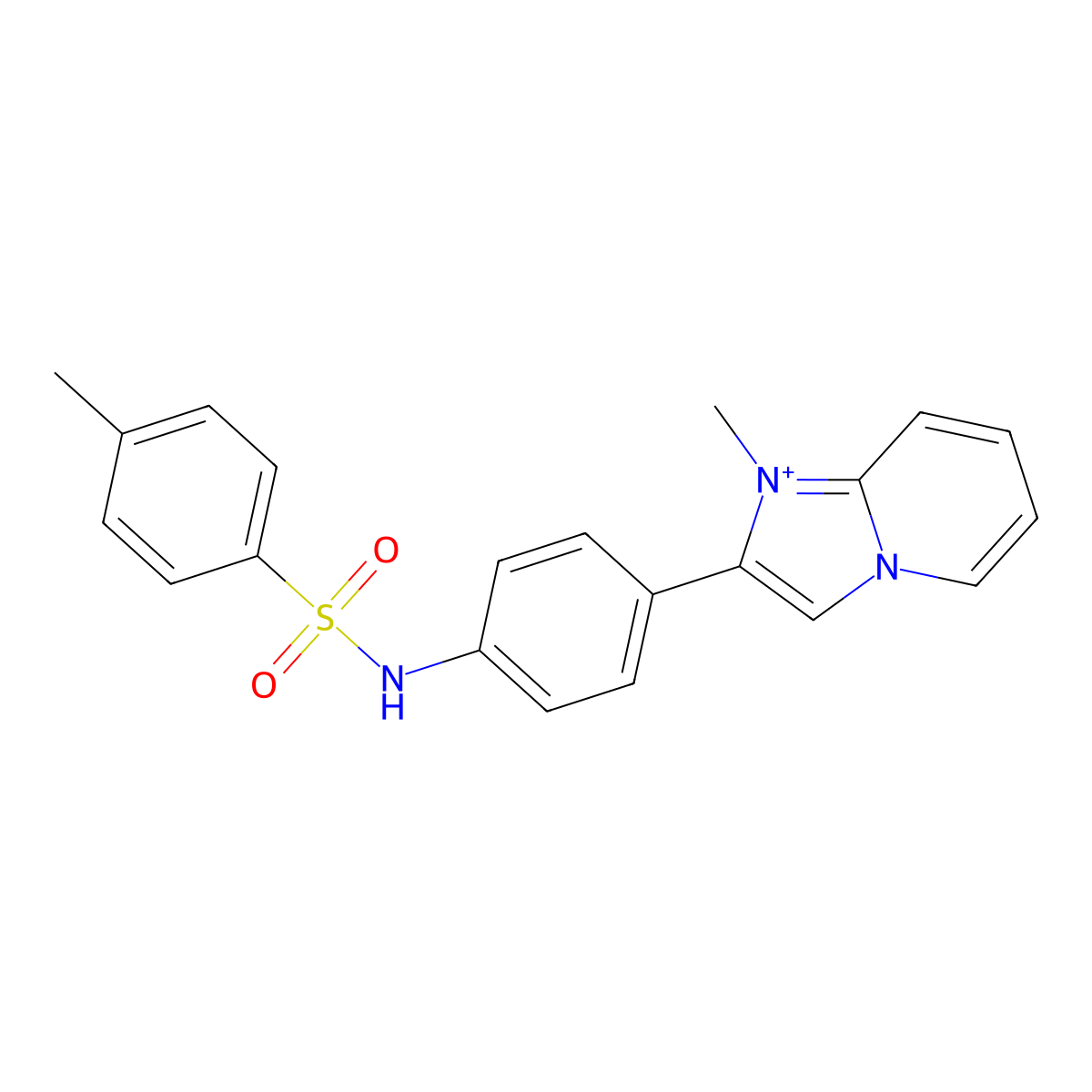 1-Methyl-2-(4-{[(4-methylphenyl)sulfonyl]amino}phenyl)imidazo[1,2-a]pyridin-1-ium molecular structure, CAS 1027742-75-1