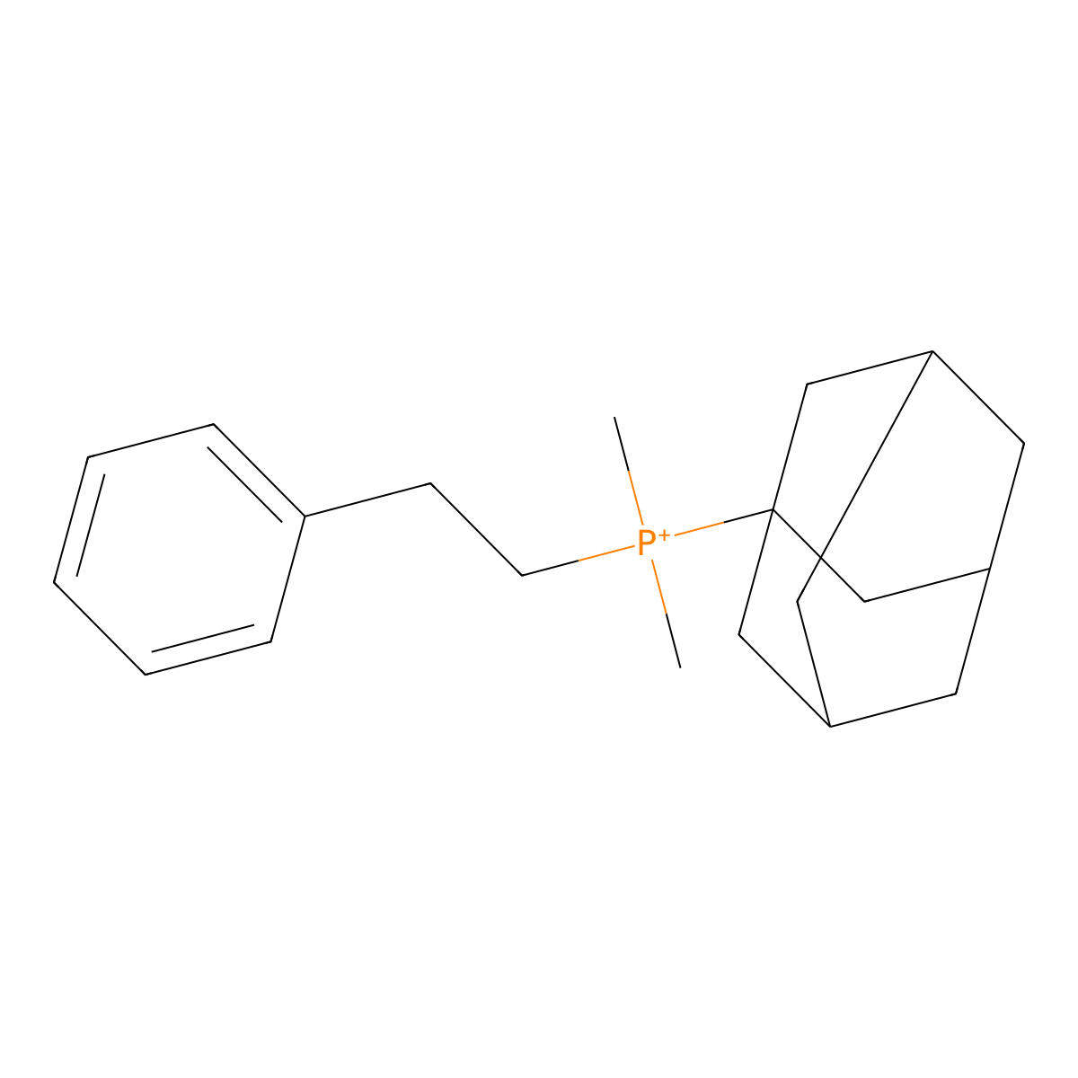 1-Adamantyl(dimethyl)(2-phenylethyl)phosphonium molecular structure, CAS 1027746-58-2
