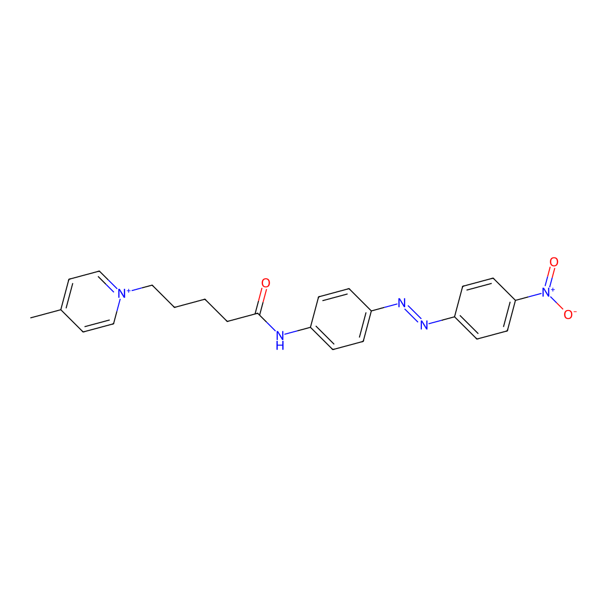 5-(4-methylpyridin-1-ium-1-yl)-N-[4-[(4-nitrophenyl)diazenyl]phenyl]pentanamide molecular structure, CAS 1027746-62-8