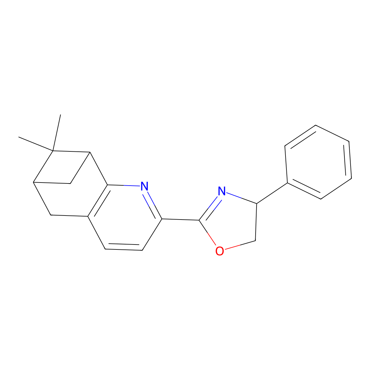 (R)-2-((6R,8R)-7,7-Dimethyl-5,6,7,8-tetrahydro-6,8-methanoquinolin-2-yl)-4-phenyl-4,5-dihydrooxazole molecular structure, CAS 1027754-32-0