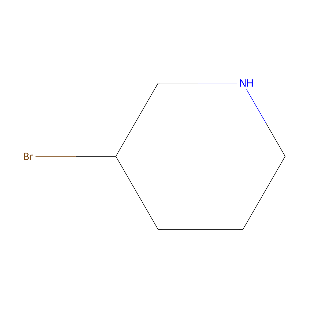3-Bromopiperidine molecular structure, CAS 102776-55-6