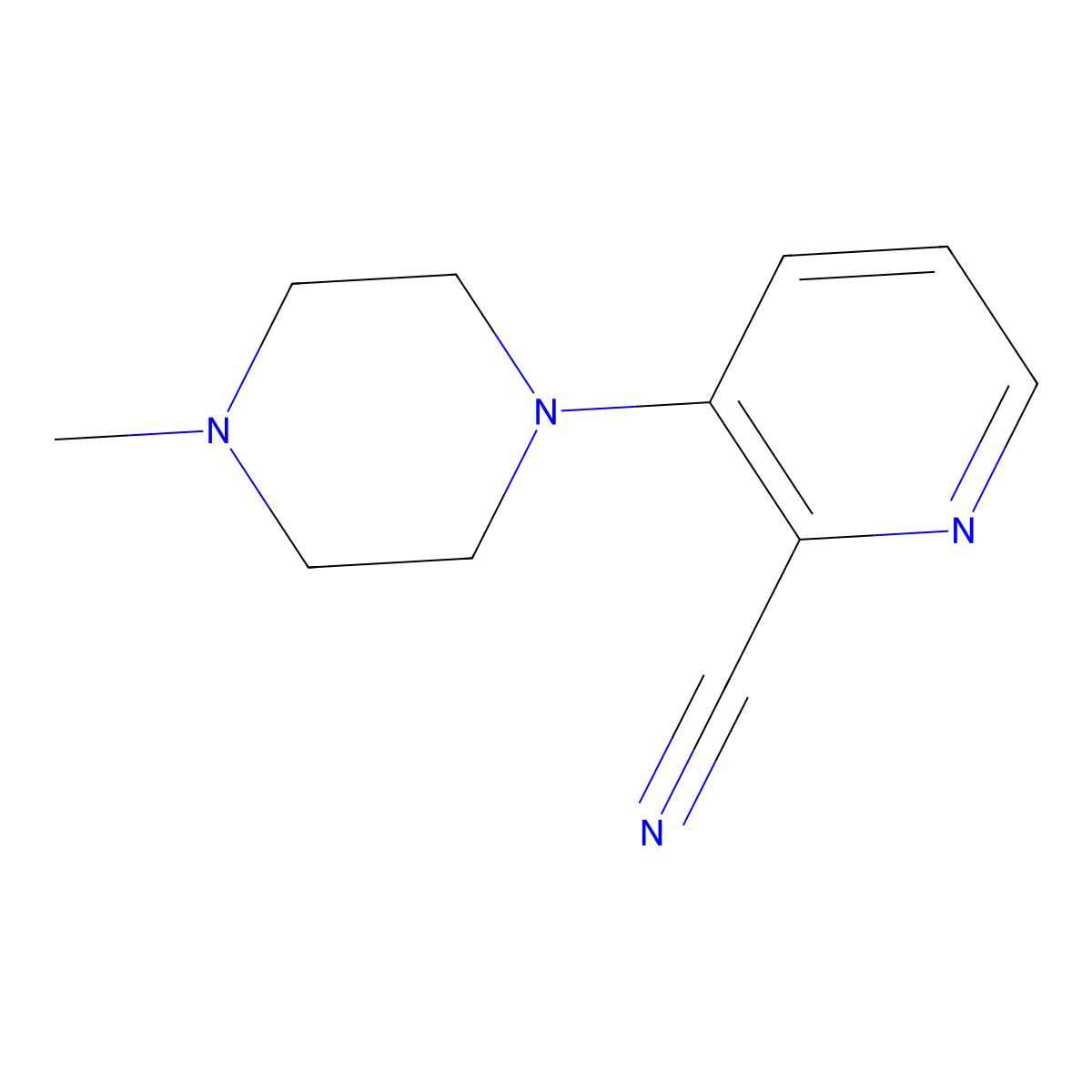 3-(4-Methylpiperazin-1-yl)pyridine-2-carbonitrile molecular structure, CAS 1027763-37-6