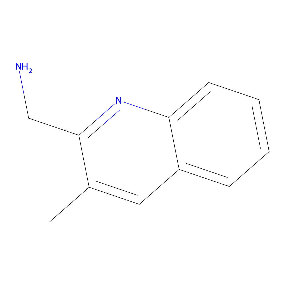 (3-Methylquinolin-2-yl)methanamine molecular structure, CAS 1027763-54-7
