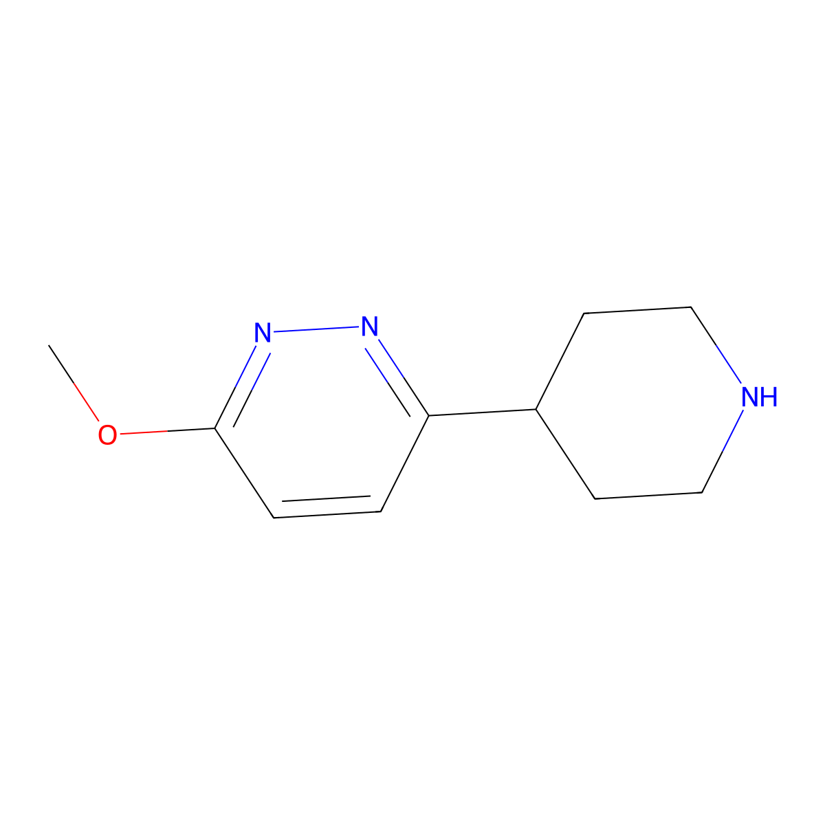 3-Methoxy-6-(piperidin-4-yl)pyridazine molecular structure, CAS 1027775-71-8