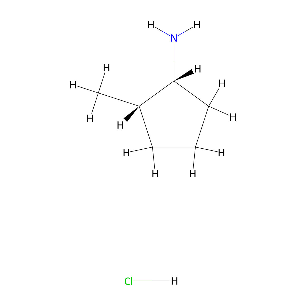 cis-2-Methylcyclopentanamine hydrochloride molecular structure, CAS 102778-36-9