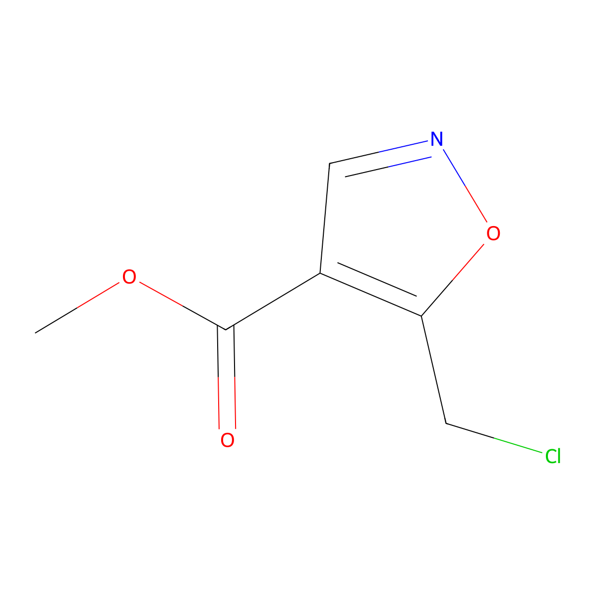 Methyl 5-(chloromethyl)-1,2-oxazole-4-carboxylate molecular structure, CAS 1027781-88-9