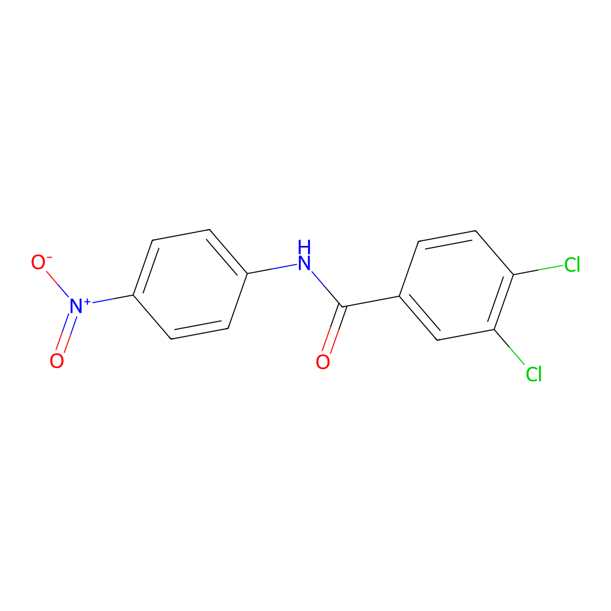 3,4-dichloro-N-(4-nitrophenyl)benzamide molecular structure, CAS 10278-40-7