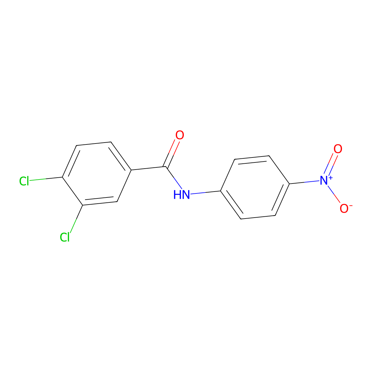3,4-dichloro-N-(4-nitrophenyl)benzamide molecular structure, CAS 10278-40-7