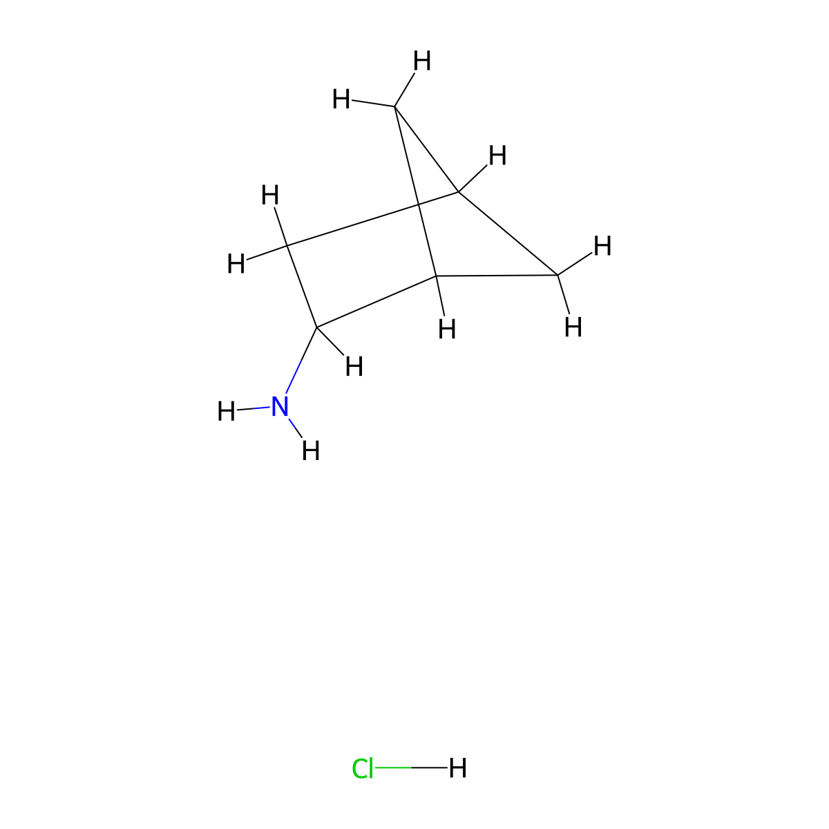 Bicyclo[2.1.1]hexan-2-amine hydrochloride molecular structure, CAS 102781-57-7
