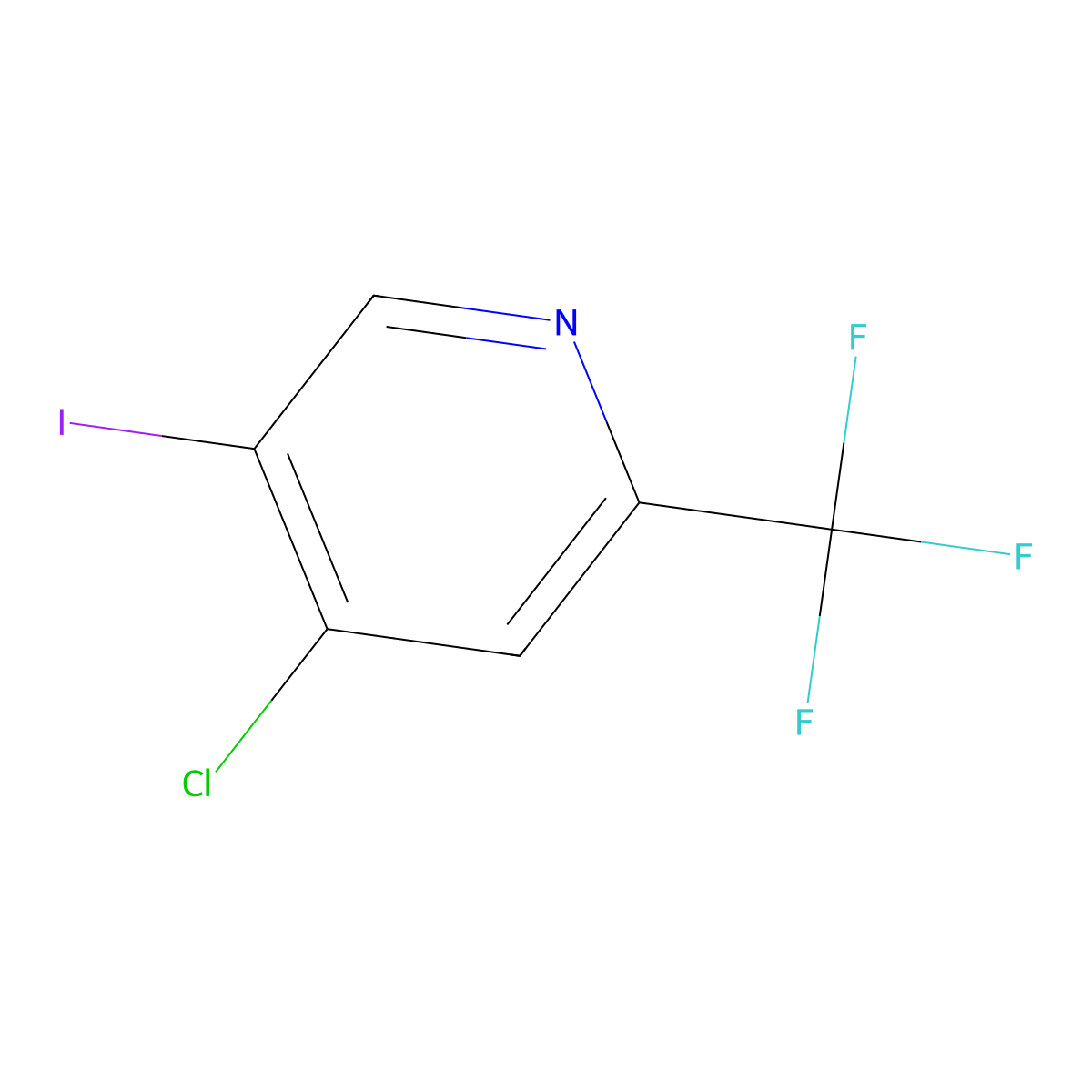 4-Chloro-5-iodo-2-(trifluoromethyl)pyridine molecular structure, CAS 1027818-88-7