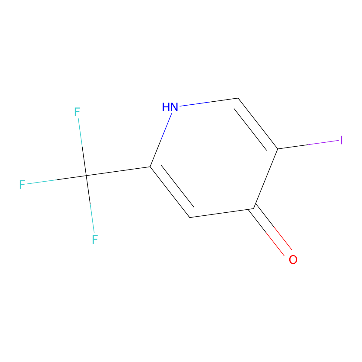 5-Iodo-2-(trifluoromethyl)-4-pyridinol molecular structure, CAS 1027818-89-8