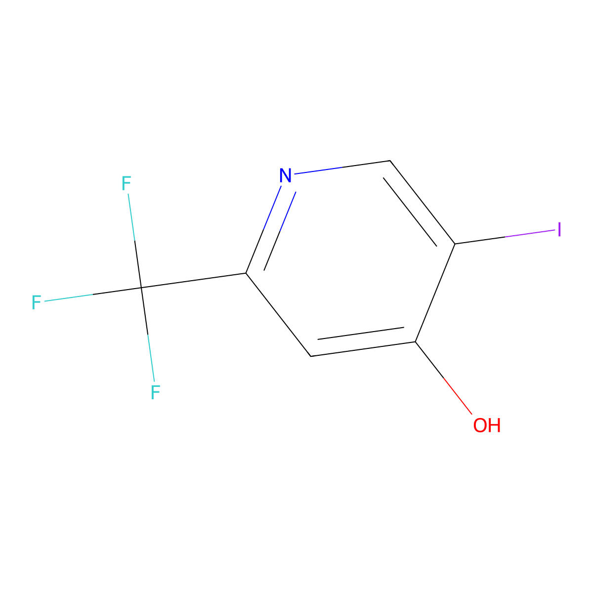 5-Iodo-2-(trifluoromethyl)-4-pyridinol molecular structure, CAS 1027818-89-8