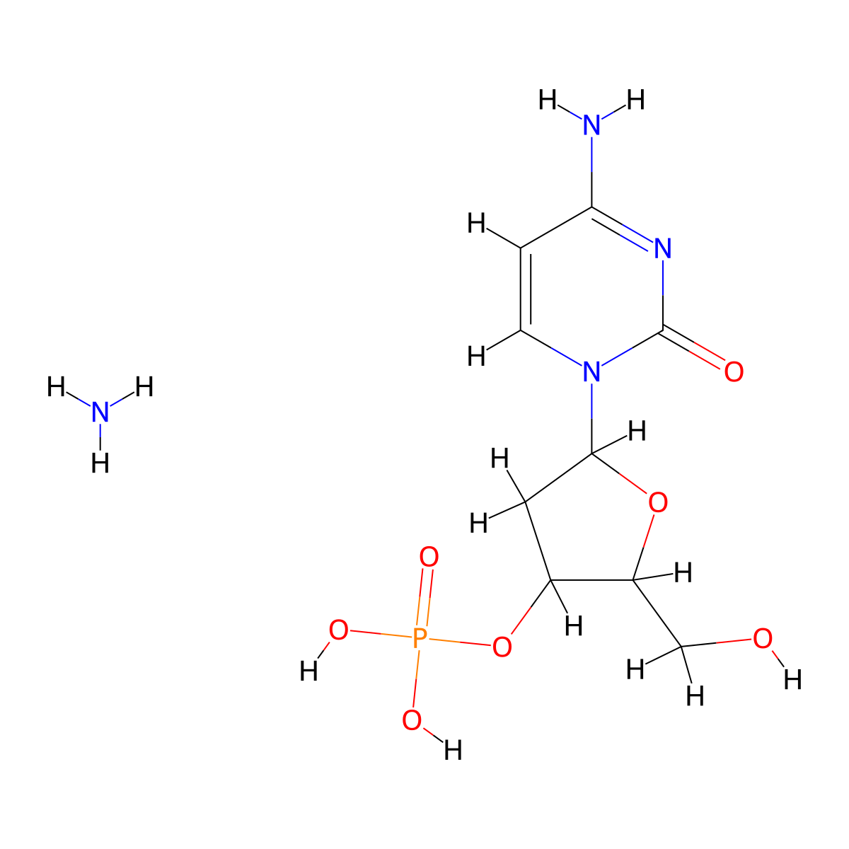2'-Deoxycytidine 3'-monophosphate ammonium salt molecular structure, CAS 102783-50-6